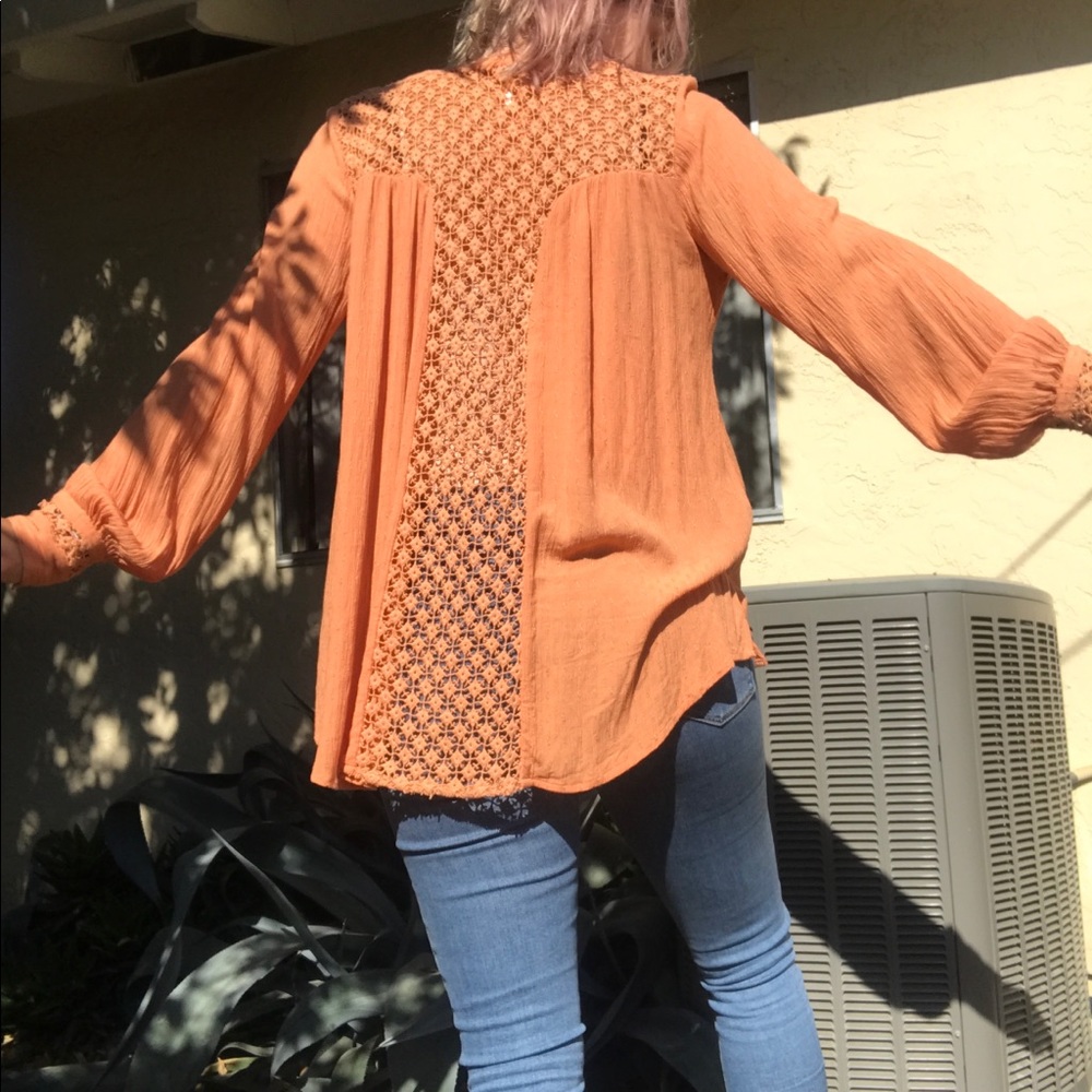 Free People The Best Button Down with Gauze Back